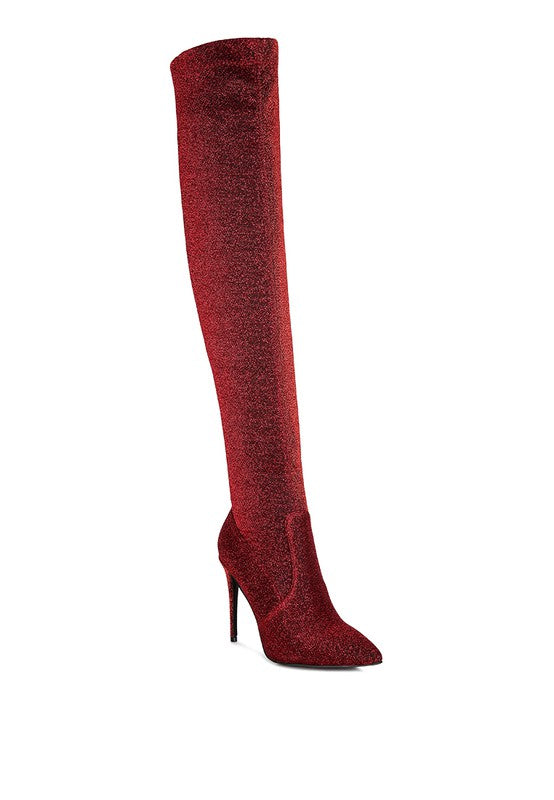 Tigerlily High Heel Knitted Long Boots - lolaluxeshop