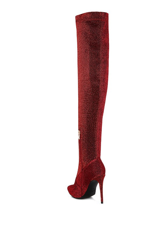 Tigerlily High Heel Knitted Long Boots - lolaluxeshop