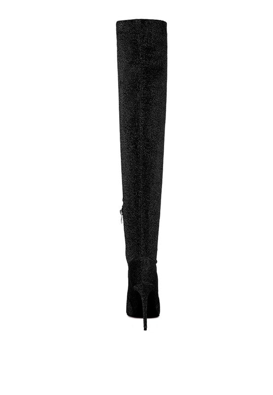 Tigerlily High Heel Knitted Long Boots - lolaluxeshop