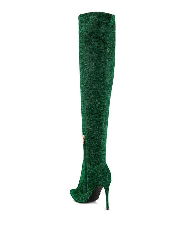 Tigerlily High Heel Knitted Long Boots - lolaluxeshop