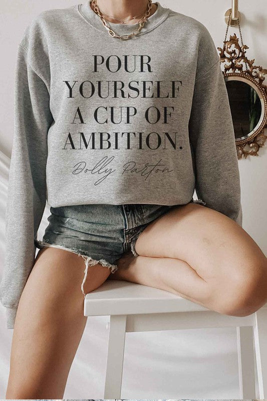 CUP OF AMBITION DOLLY GRAPHIC SWEATSHIRT - lolaluxeshop