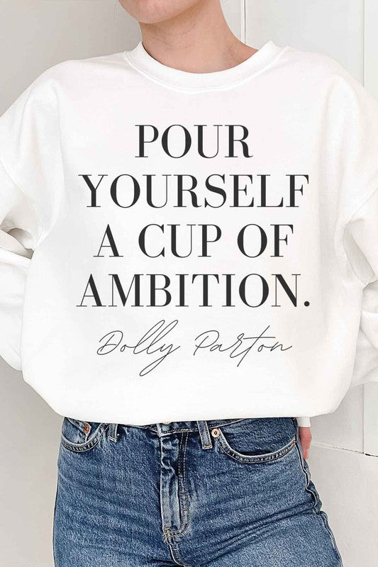 CUP OF AMBITION DOLLY GRAPHIC SWEATSHIRT - lolaluxeshop