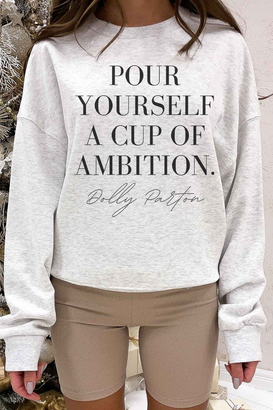 CUP OF AMBITION DOLLY GRAPHIC SWEATSHIRT - lolaluxeshop