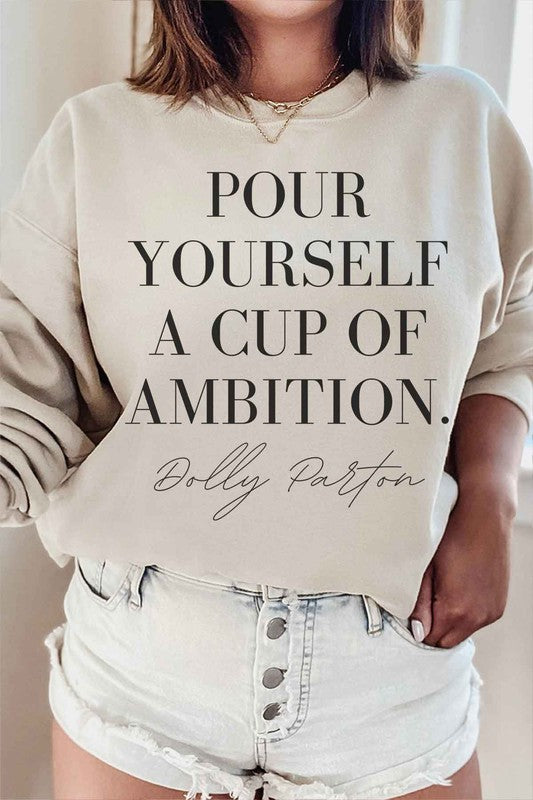 CUP OF AMBITION DOLLY GRAPHIC SWEATSHIRT - lolaluxeshop