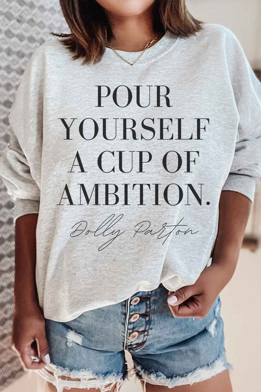 CUP OF AMBITION DOLLY GRAPHIC SWEATSHIRT - lolaluxeshop