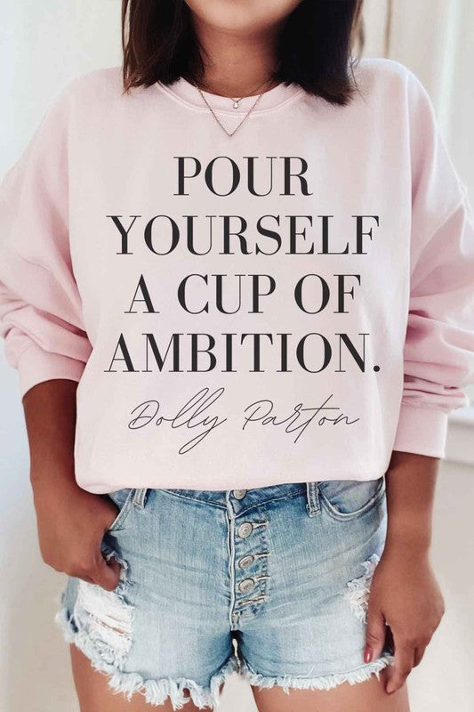 CUP OF AMBITION DOLLY GRAPHIC SWEATSHIRT - lolaluxeshop