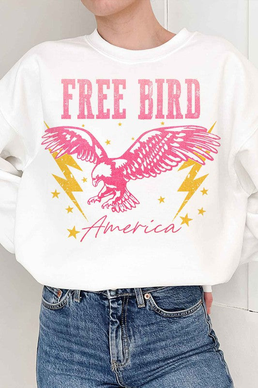 FREE BIRD AMERICA GRAPHIC SWEATSHIRT - lolaluxeshop