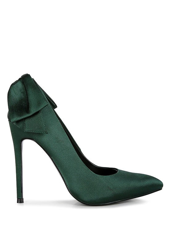 HORNET Green Satin Stiletto Pump Sandals - lolaluxeshop