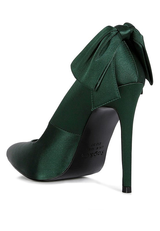 HORNET Green Satin Stiletto Pump Sandals - lolaluxeshop