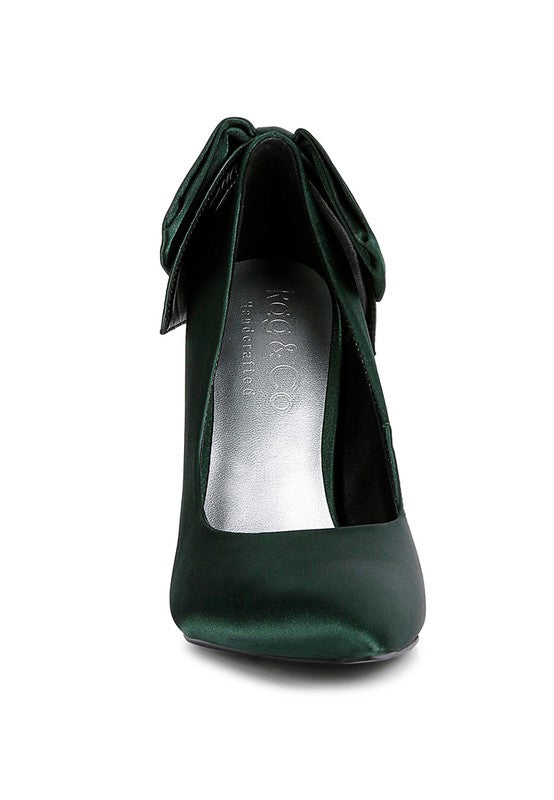 HORNET Green Satin Stiletto Pump Sandals - lolaluxeshop