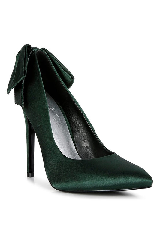 HORNET Green Satin Stiletto Pump Sandals - lolaluxeshop