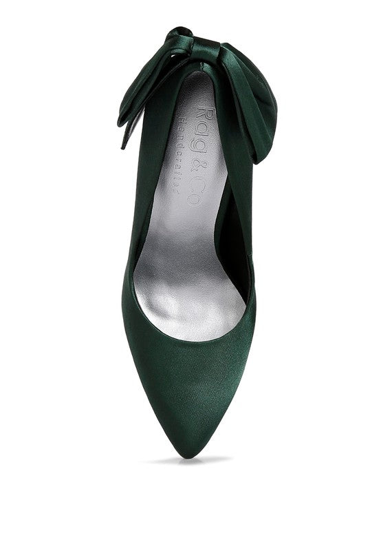 HORNET Green Satin Stiletto Pump Sandals - lolaluxeshop