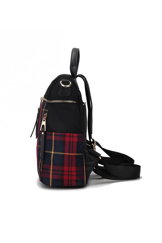 MKF Collection Nishi Plaid Backpack By Mia K - lolaluxeshop