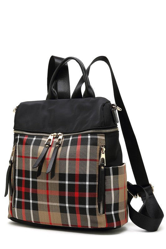 MKF Collection Nishi Plaid Backpack By Mia K - lolaluxeshop