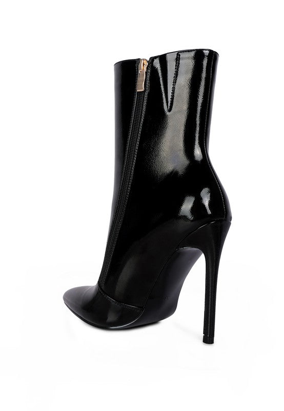 Mania Patent Pu High Heeled Ankle Boot - lolaluxeshop