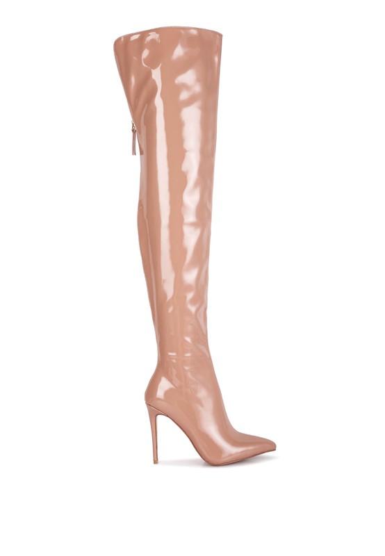 Eclectic Patent Pu Long Stiletto Boots - lolaluxeshop