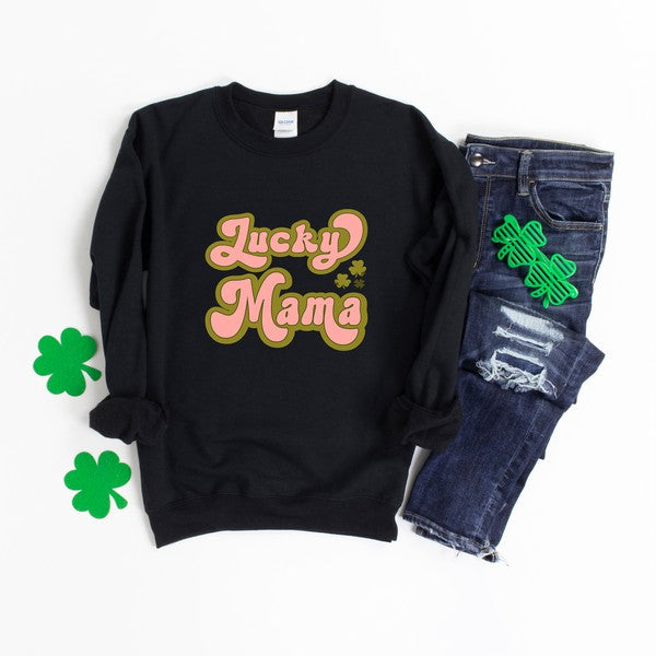 Lucky Mama Retro Clovers Chart Graphic Sweatshirt - lolaluxeshop