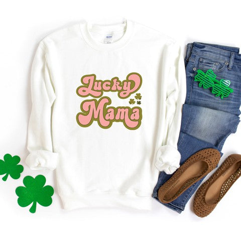 Lucky Mama Retro Clovers Chart Graphic Sweatshirt - lolaluxeshop