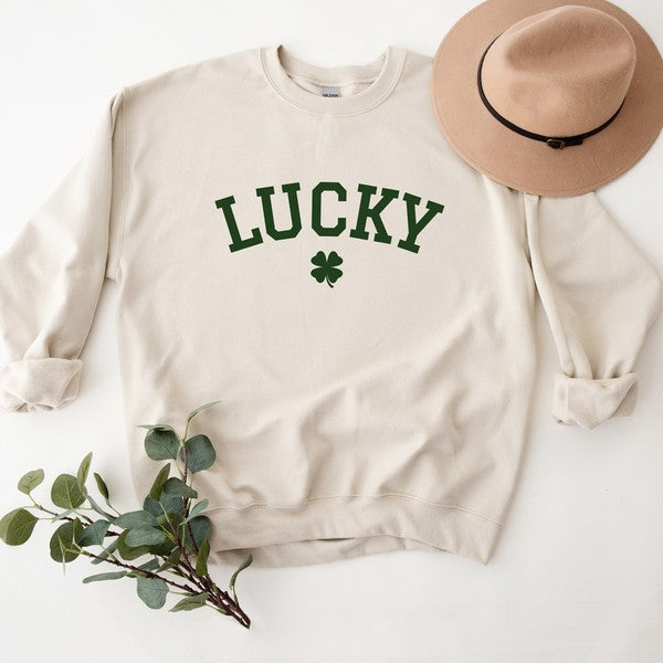 Lucky Varsity Clover Graphic Sweatshirt - lolaluxeshop