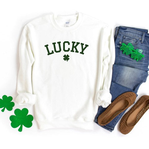 Lucky Varsity Clover Graphic Sweatshirt - lolaluxeshop