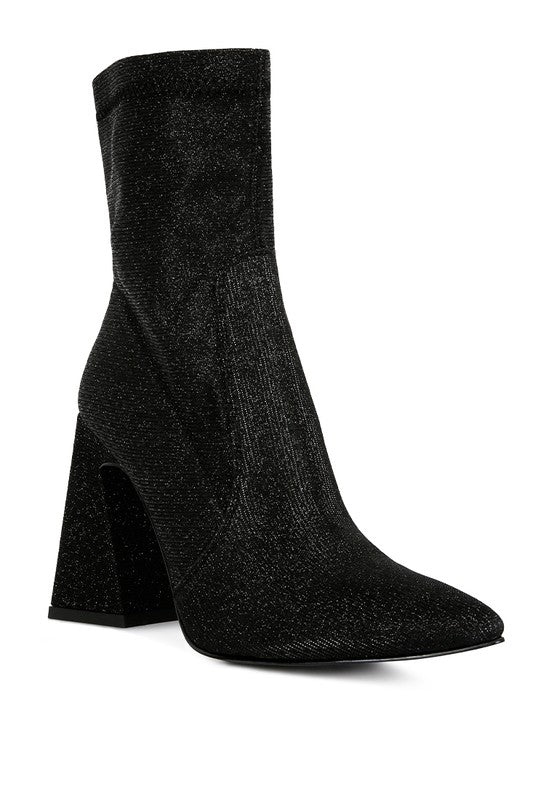 Hustlers Shimmer Block Heeled Ankle Boots - lolaluxeshop