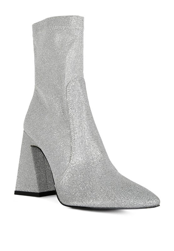 Hustlers Shimmer Block Heeled Ankle Boots - lolaluxeshop