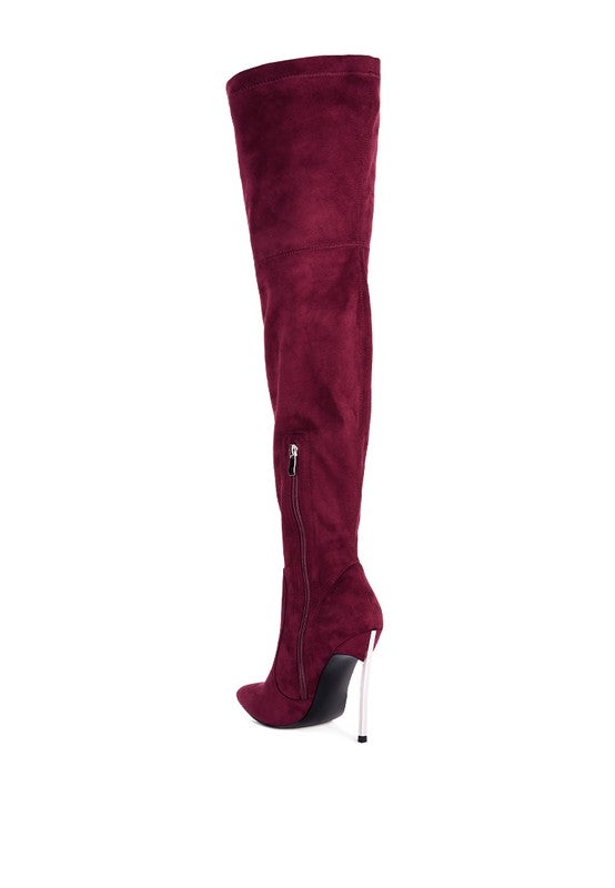 Jaynetts Stretch Suede Micro High Knee Boots - lolaluxeshop