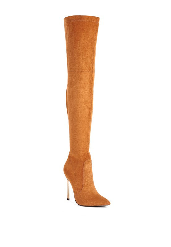 Jaynetts Stretch Suede Micro High Knee Boots - lolaluxeshop