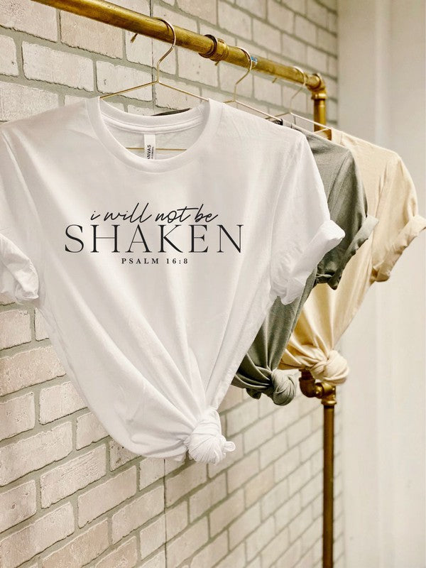 I Will Not Be Shaken PSALM 16  8 Short Sleeve Tee - lolaluxeshop