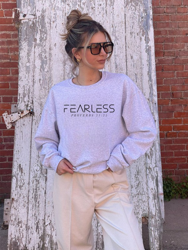 FEARLESS Proverbs 31 25 Cozy Crewneck Sweatshirt - lolaluxeshop