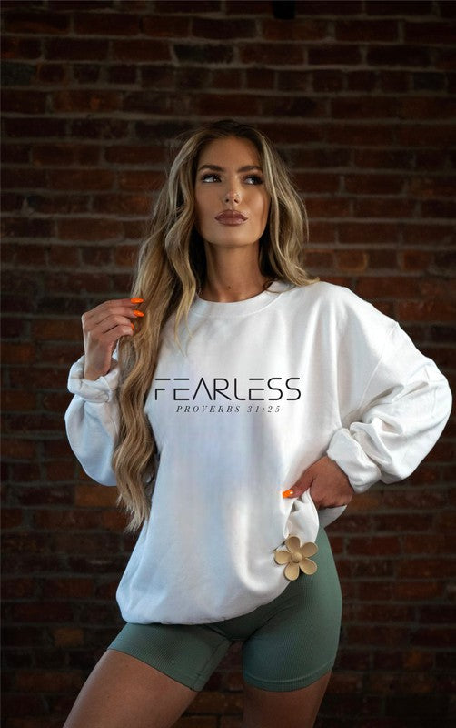 FEARLESS Proverbs 31 25 Cozy Crewneck Sweatshirt - lolaluxeshop