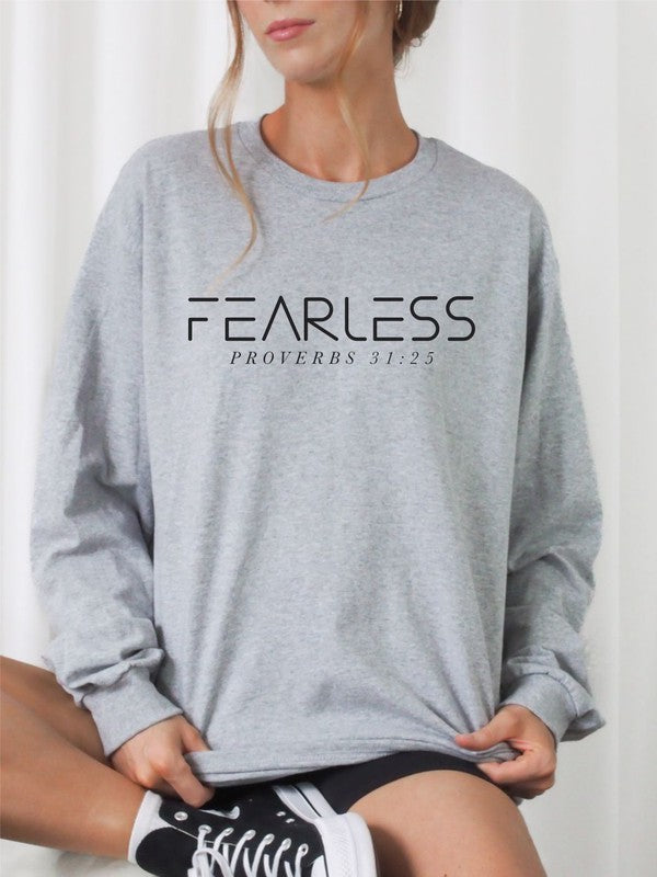 FEARLESS Proverbs 31 25 Cozy Crewneck Sweatshirt - lolaluxeshop