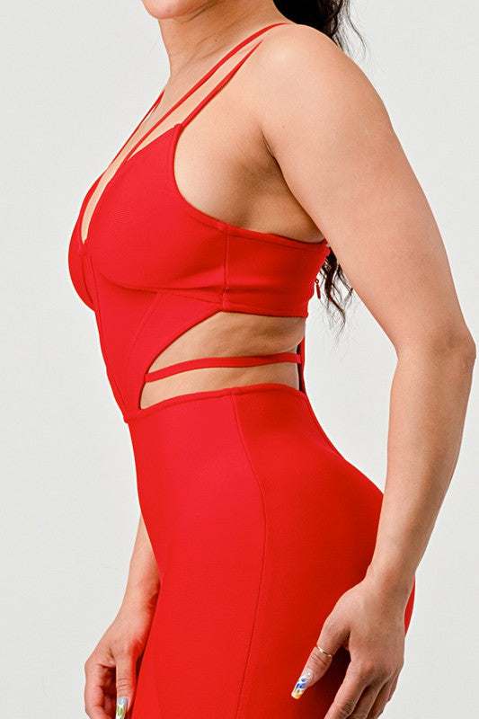 DOUBLE SPAGHETTI STRAP BODYCON JUMPSUIT - lolaluxeshop