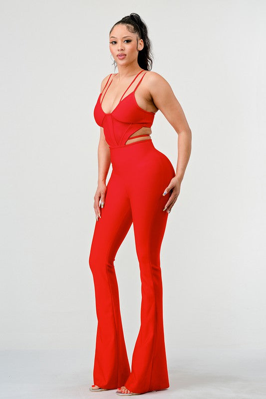 DOUBLE SPAGHETTI STRAP BODYCON JUMPSUIT - lolaluxeshop