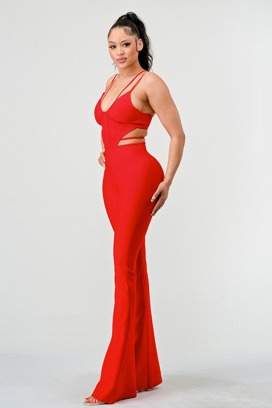 DOUBLE SPAGHETTI STRAP BODYCON JUMPSUIT - lolaluxeshop