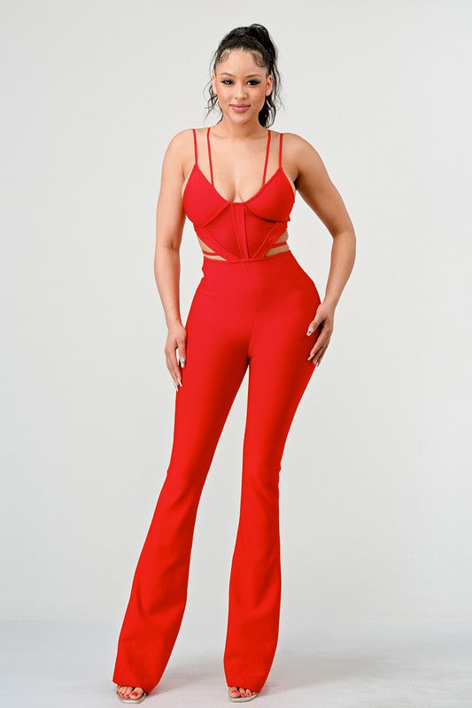 DOUBLE SPAGHETTI STRAP BODYCON JUMPSUIT - lolaluxeshop