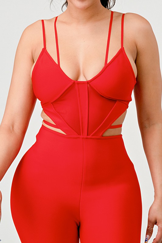 DOUBLE SPAGHETTI STRAP BODYCON JUMPSUIT - lolaluxeshop