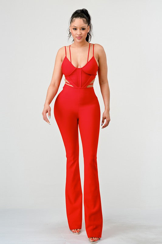 DOUBLE SPAGHETTI STRAP BODYCON JUMPSUIT - lolaluxeshop