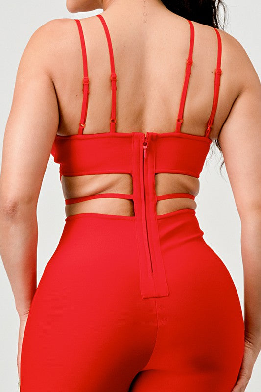 DOUBLE SPAGHETTI STRAP BODYCON JUMPSUIT - lolaluxeshop