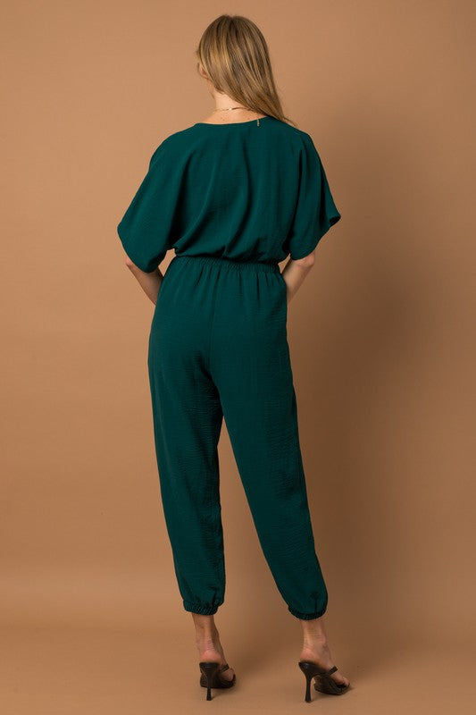 Dolman Sleeve Surplice Jumpsuit - lolaluxeshop