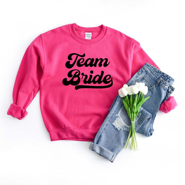 Team Bride Cursive Graphic Sweatshirt - lolaluxeshop