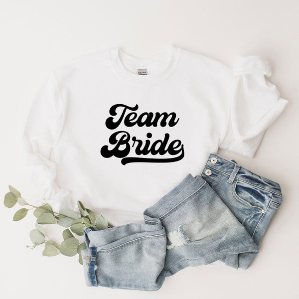 Team Bride Cursive Graphic Sweatshirt - lolaluxeshop