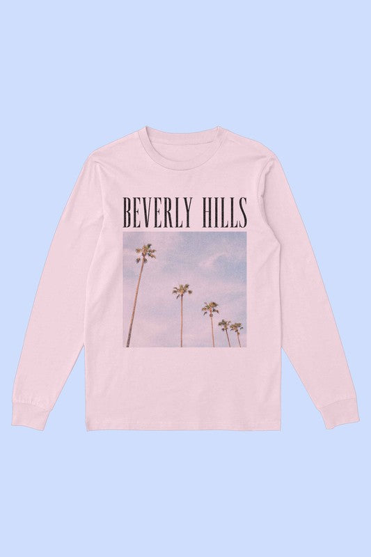 BEVERLY HILLS PHOTOGRAPH LONG SLEEVE TEE - lolaluxeshop