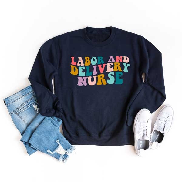 Labor And Delivery Nurse Wavy Bright Colorful - lolaluxeshop