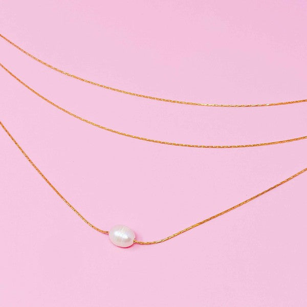 Layered Freshwater Pearl Pendant Necklace - lolaluxeshop