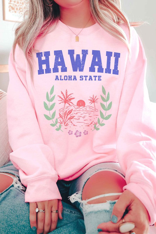 HAWAII ALOHA STATE GRAPHIC SWEATSHIRT - lolaluxeshop