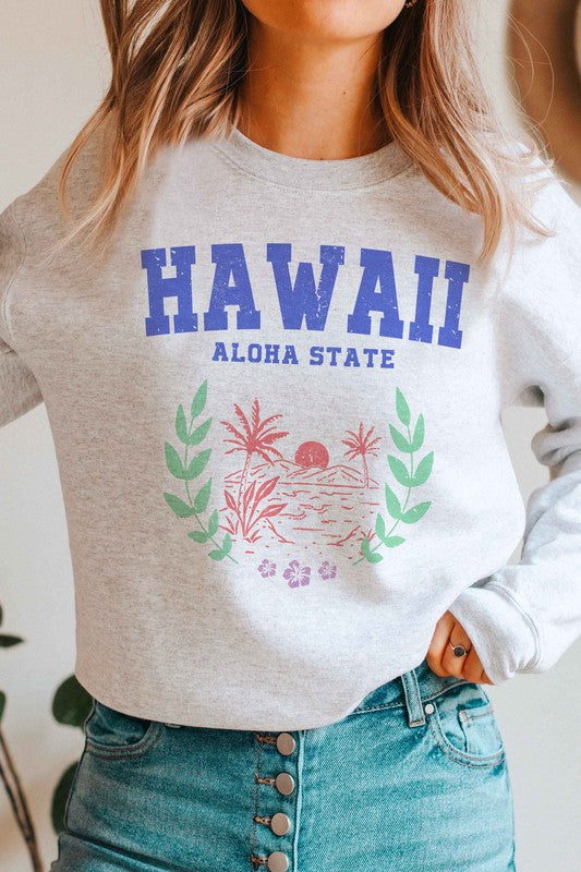 HAWAII ALOHA STATE GRAPHIC SWEATSHIRT - lolaluxeshop