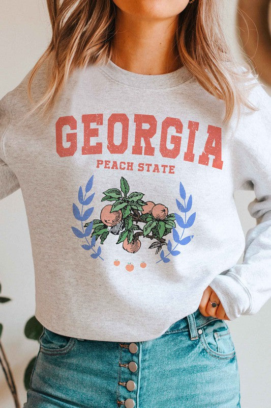 GEORGIA PEACH STATE GRAPHIC SWEATSHIRT - lolaluxeshop