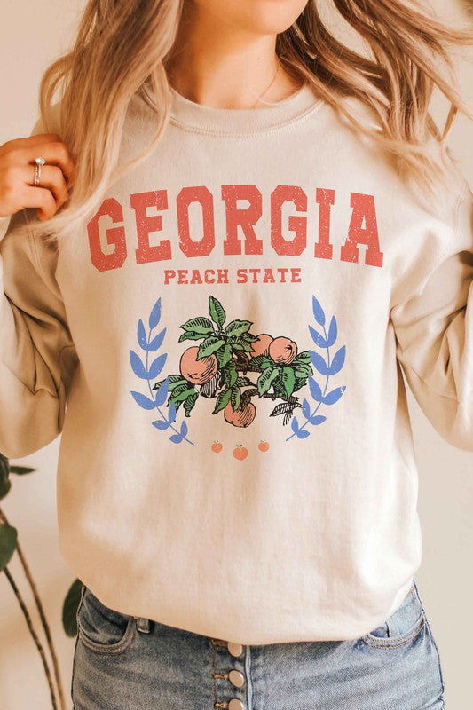 GEORGIA PEACH STATE GRAPHIC SWEATSHIRT - lolaluxeshop