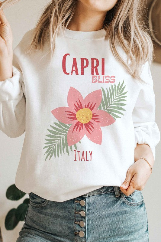 CAPRI BLISS ITALY GRAPHIC SWEATSHIRT - lolaluxeshop